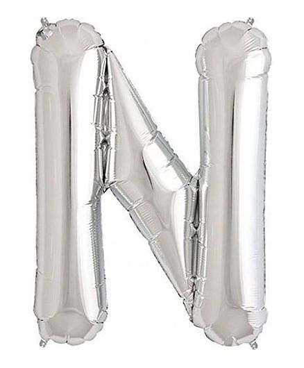Shopperskart Helium Foil Balloon N Shape - Silver