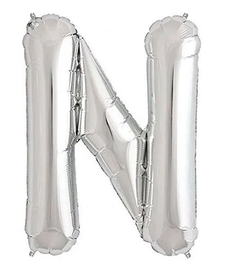 Shopperskart Helium Foil Balloon N Shape - Silver
