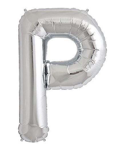 Shopperskart Helium Foil Balloon P Shape - Silver
