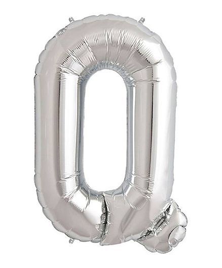 Shopperskart Helium Foil Balloon Q Shape - Silver