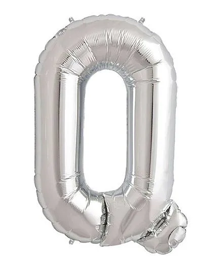 Shopperskart Helium Foil Balloon Q Shape - Silver