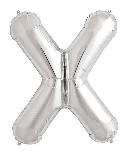 Shopperskart Helium Foil Balloon X Shape - Silver