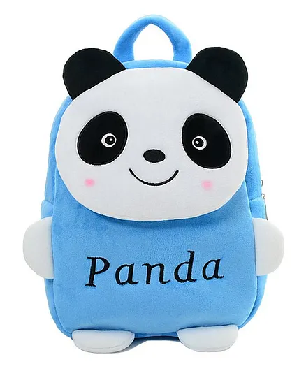 Frantic Velvet Nursery Panda Bag Blue - 14 Inches