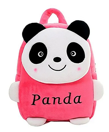 Frantic Velvet Nursery Panda Bag Pink - 14 Inches