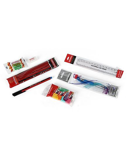Nataraj Stationery Set Multicolour - 15 Pieces (Packaging May Vary)