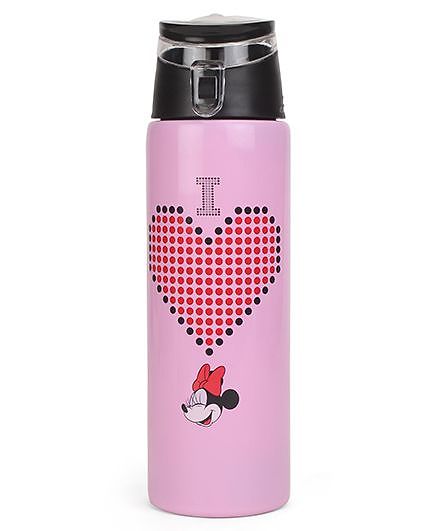 Disney Minnie Mouse Insulated Stainless Steel Bottle With Flip Top Lid Pink - 500 ml