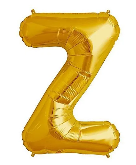 Shopperskart Helium Foil Balloon Z Shape - Golden