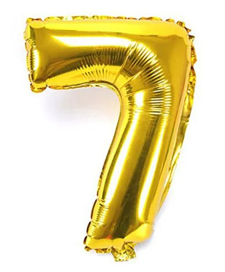 Shopperskart Helium Foil Balloon Number 7 Shape - Golden