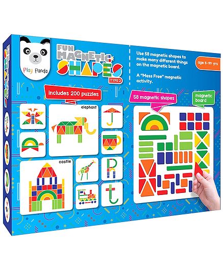 Play Panda Junior Fun Magnetic Shapes Type 2 - 58 Magnetic Shapes