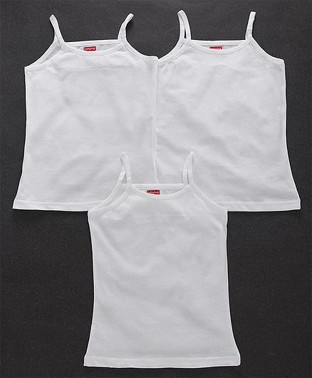 Babyhug Solid Colour Singlet Slips Pack of 3 - White