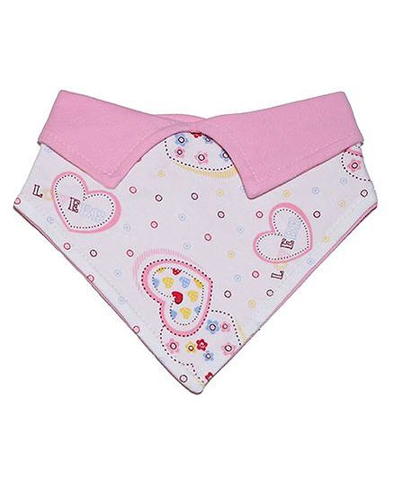 Little Hip Boutique Reversible Pink Hearts Collar Bib - Pink