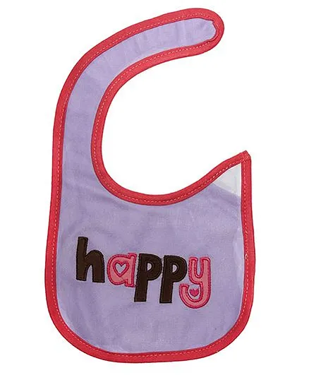 Little Hip Boutique Happy Appilique Bib - Light Purple