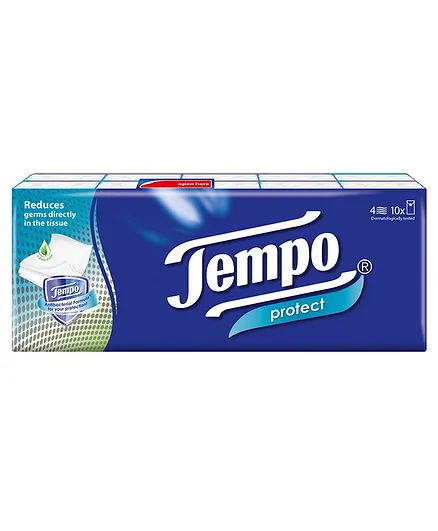 Tempo Protect Handkerchief Tissues - Pack of 10