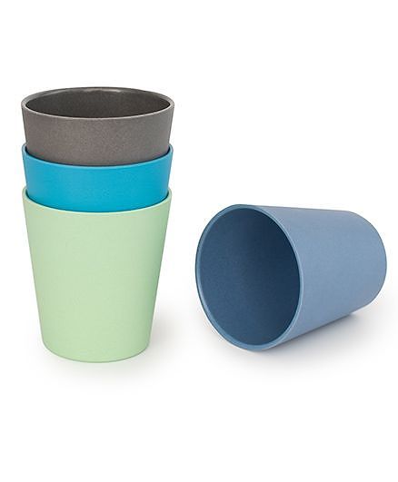 Bobo&Boo Bamboo Drinking Cups Set of 4 - Green Blue Grey
