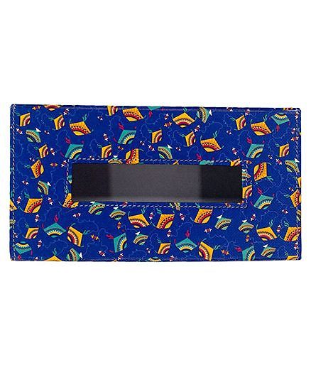 The Crazy Me Leatherette Tissue Box Holder Kite Print - Blue