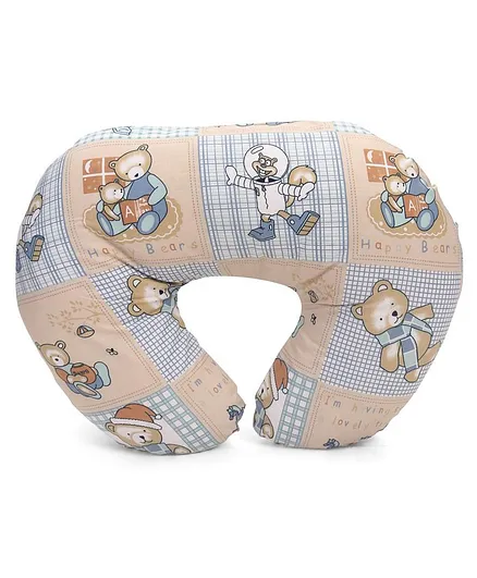 Babyhug Feeding Pillow Teddy Bear Print - Blue