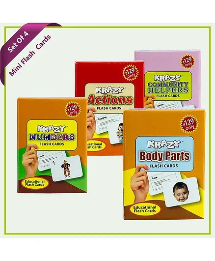 Krazy Flash Cards Combo Mini Set of 4 Orange Red - 133337
