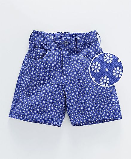Rikidoos Tiny Flowers Print Shorts - Blue