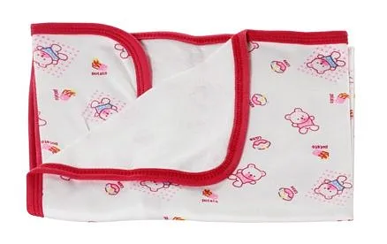 Tinycare Baby Towel With Doll Print - Dark Pink