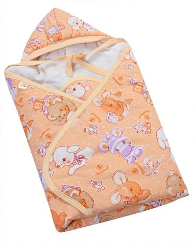 Tiny Care Hooded Blanket - Light Orange