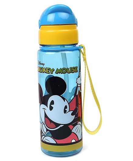 Disney Mickey Mouse Sipper Bottle With Pop Up Straw Blue - 400 ml