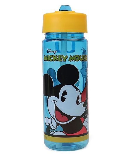 Disney Mickey Mouse And Friends Sipper Bottle With Flip Open Top Blue Yellow - 550 ml