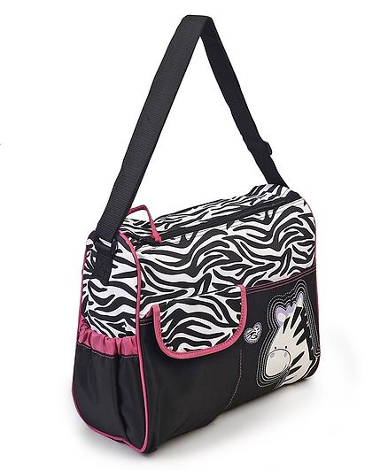 Diaper Bag With Changing Mat Zebra Print Black Pink Online In India Diaper Bag With Changing Mat Zebra Print Black Pink