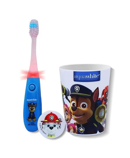 aquawhite Paw Patrol Flashhh Toothbrush Set Blue & White - 3 Pieces