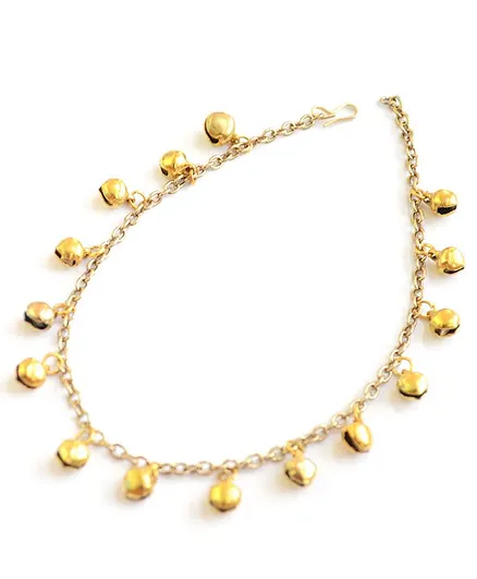 Pretty Ponytails Ethnic Ghungroo Anklet - Gold