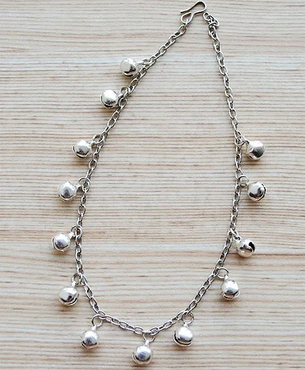 Pretty Ponytails Ethnic Ghungroo Anklet - Silver