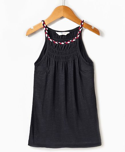 Ventra Solid Print Singlet Top - Black