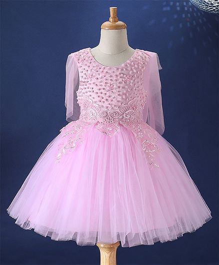 Mark & Mia Floral Dress With Pearl Applique - Pink