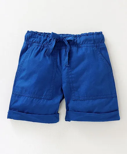 Kiddopanti Solid Basic Shorts - Blue