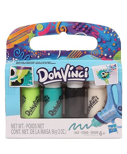 Play Doh Shades White Black Green Pack of 4 - 56 gm each