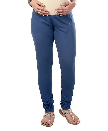 Kriti Knit Churidar With Tummy Hug - Navy