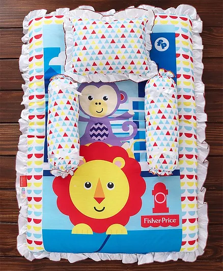 Fisher Price Mattress Set Monkey & Lion Print Multi Colour - 4 Pieces