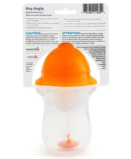 Munchkin Angle Weighted Straw Cup Orange - 296 ml