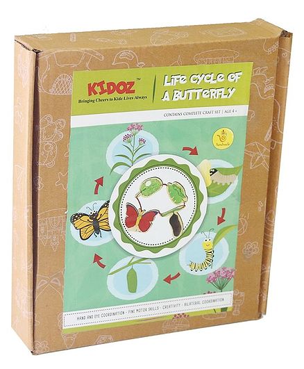 Kidoz Life Cycle of A Butterfly Pack of 4 Cut Outs - Multicolour