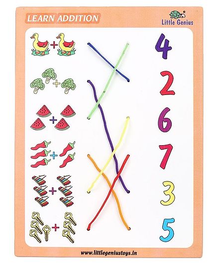 Little Genius Wooden Match The Column Addition - Peach