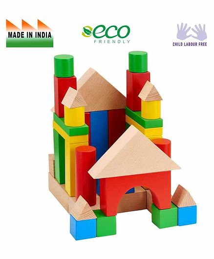 Eduedge Wooden Large Building Blocks - Multi Color
