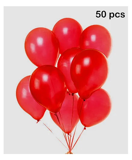 Balloon Junction Metallic Balloons Pack of 50 - Red