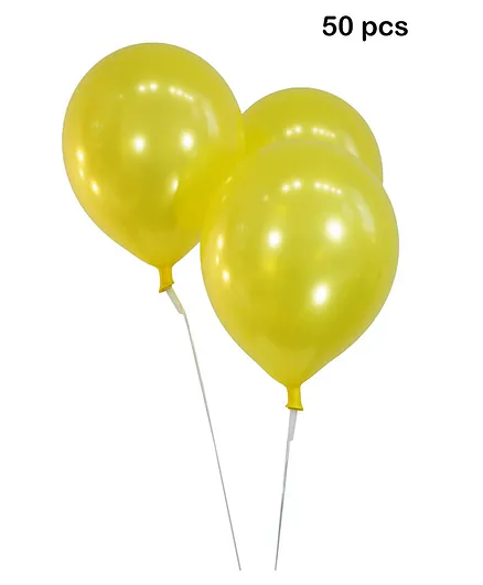 Balloon Junction Metallic Balloons Pack of 50 - Yellow
