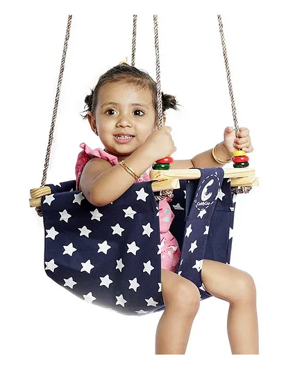 CuddlyCoo Baby And Toddler Swing Star Print Blue