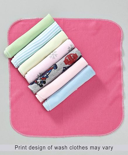Babyhug Wash Clothes Pack of 8 - Multi Color
