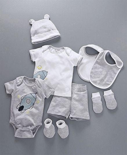 My Milestones Infant Essentials Gift Set Grey - 8 Pieces