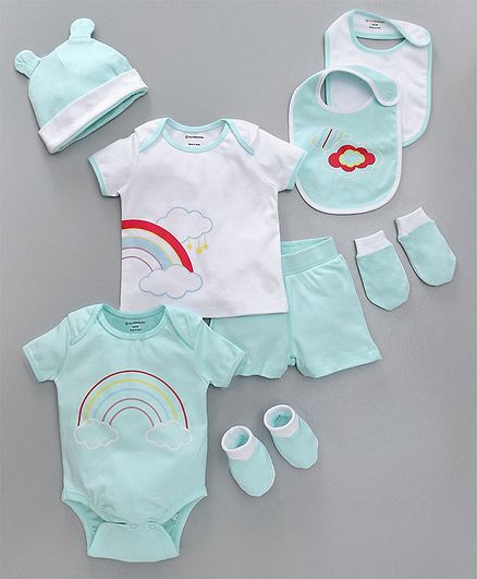 My Milestones Infant Essentials Gift Set Aqua - 8 Pieces