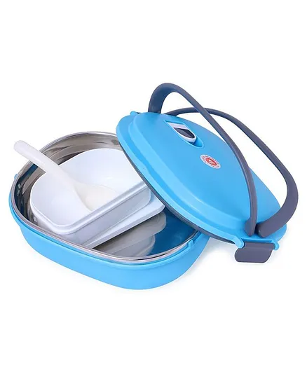 FunBlast Insulated Lunch Box With Handle & Spoon - Blue