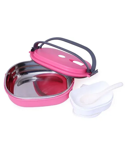 FunBlast Insulated Lunch Box With Handle & Spoon - Pink