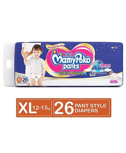 MamyPoko Extra Absorb Pant Style Diapers Extra Large Size - 26 Pieces