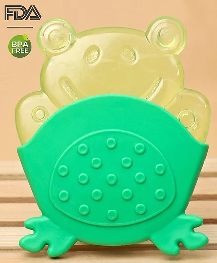 Babyhug Froggy Water Filled Teether With Holder - Green